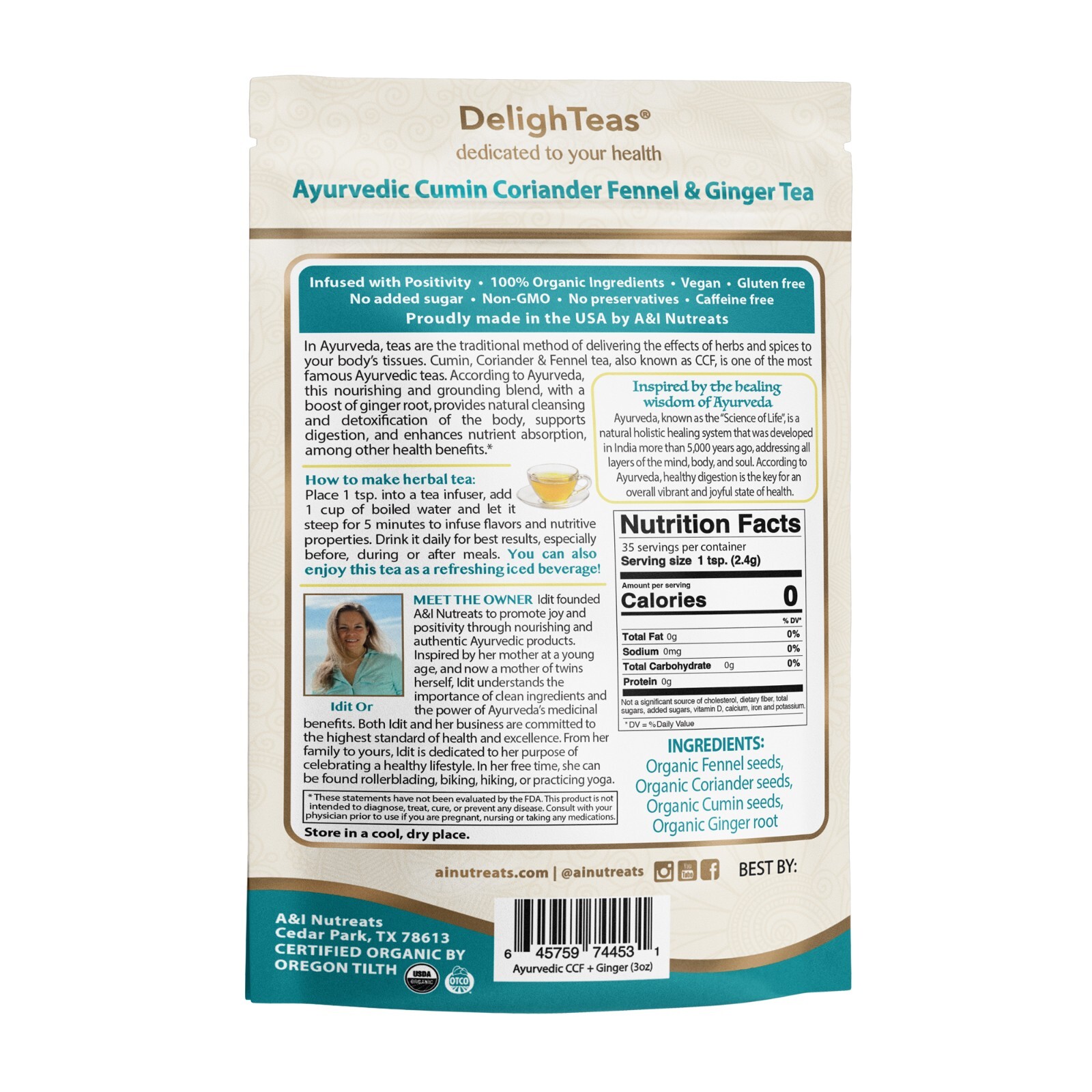Ayurvedic CCF w/ Ginger Detox Tea – Loose Blend