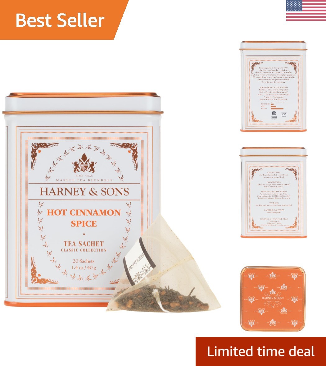 Invigorating Hot Cinnamon Spice Tea – 20 Gluten-Free Sachets for Any Occasion