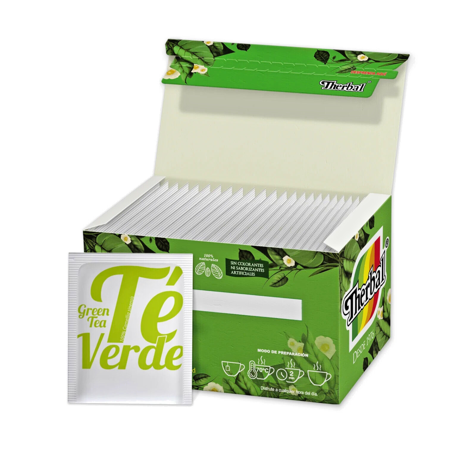 3 Packs Te Verde Mexicano 100% Camellia Sinensis Green Tea 60 Bags Free Shipping