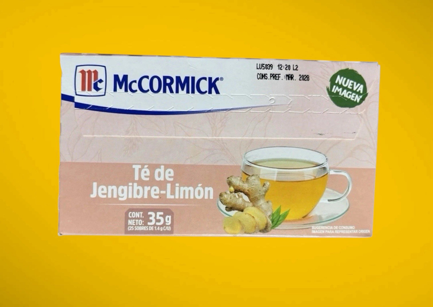 Gengibre-Limon/ Ginger-Lemon 20 Packets 1.4g Each Net. Total 35g Mccormick