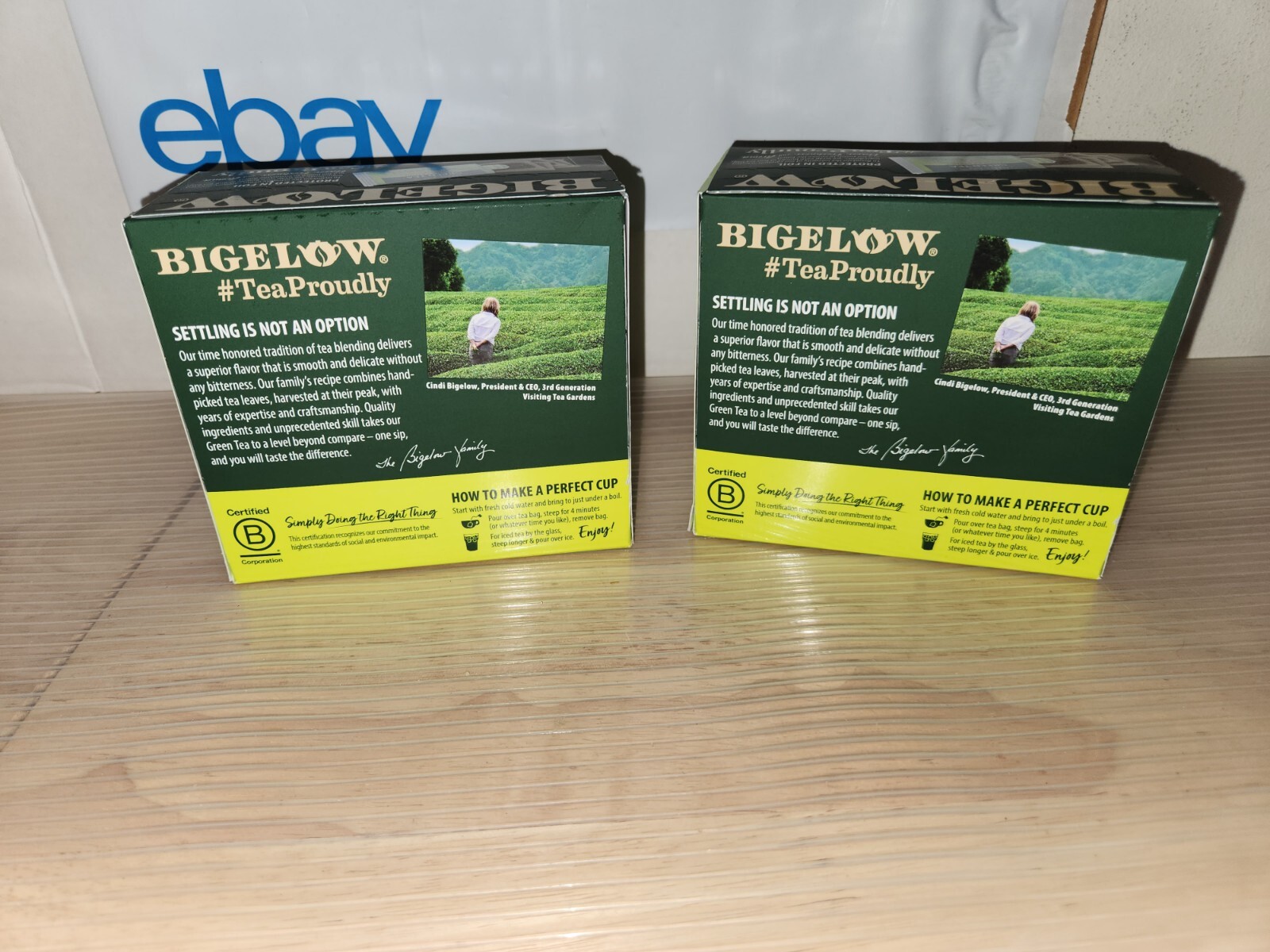 (2) Bigelow Organic Decaffeinated Green Tea | 40 Tea Bags Each | 1.73oz Lot Of 2