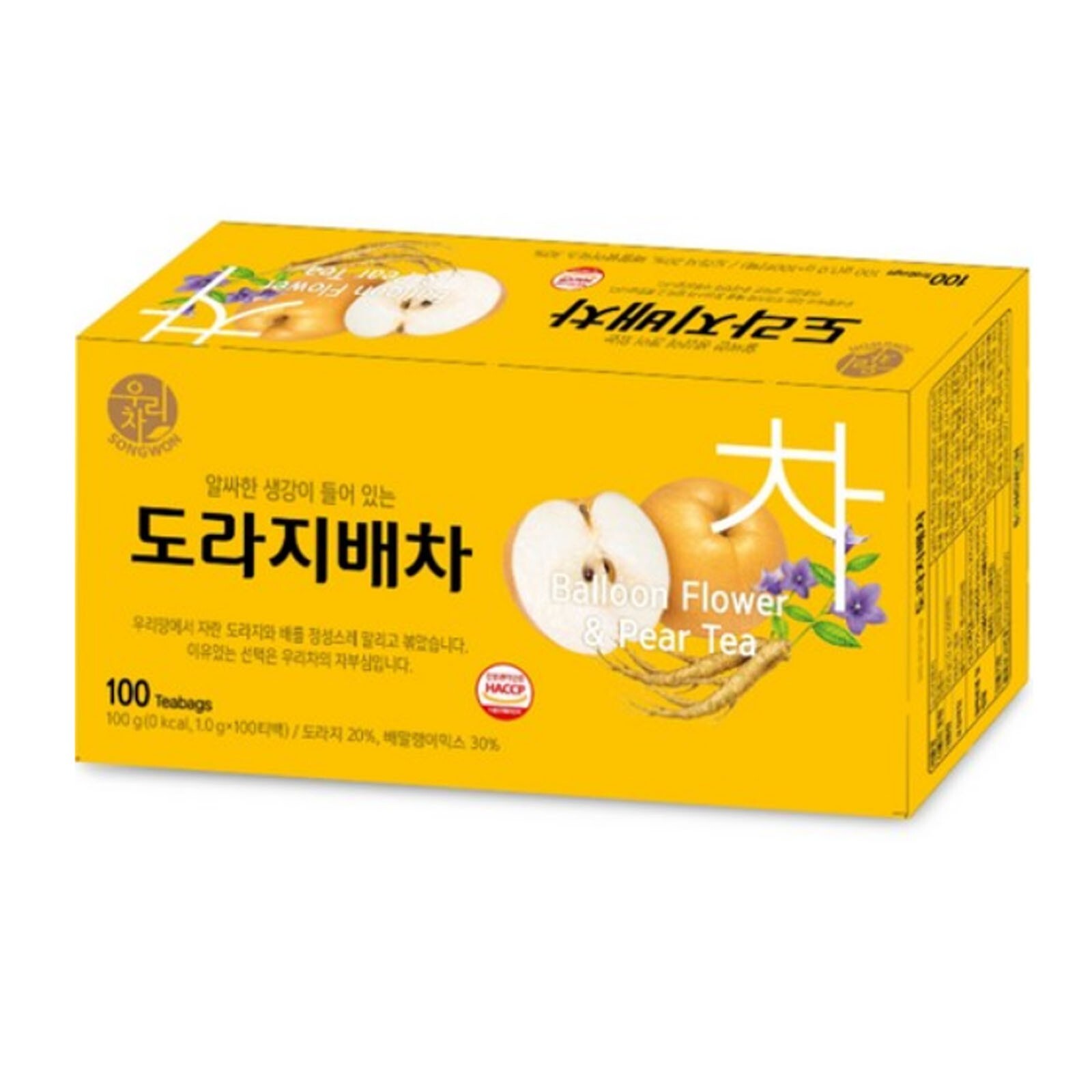Korean Songwon Bellflower Pear Tea 100 Tea bag Free Shipping wt Tracking