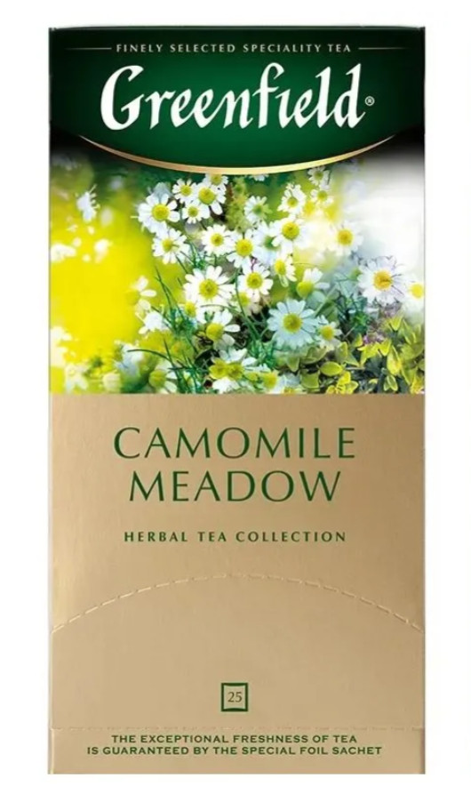 GREENFIELD Tea CHAMOMILE MEADOW HERBAL 25 TEA BAGS RF Made in Russia NO GMO*3 pc
