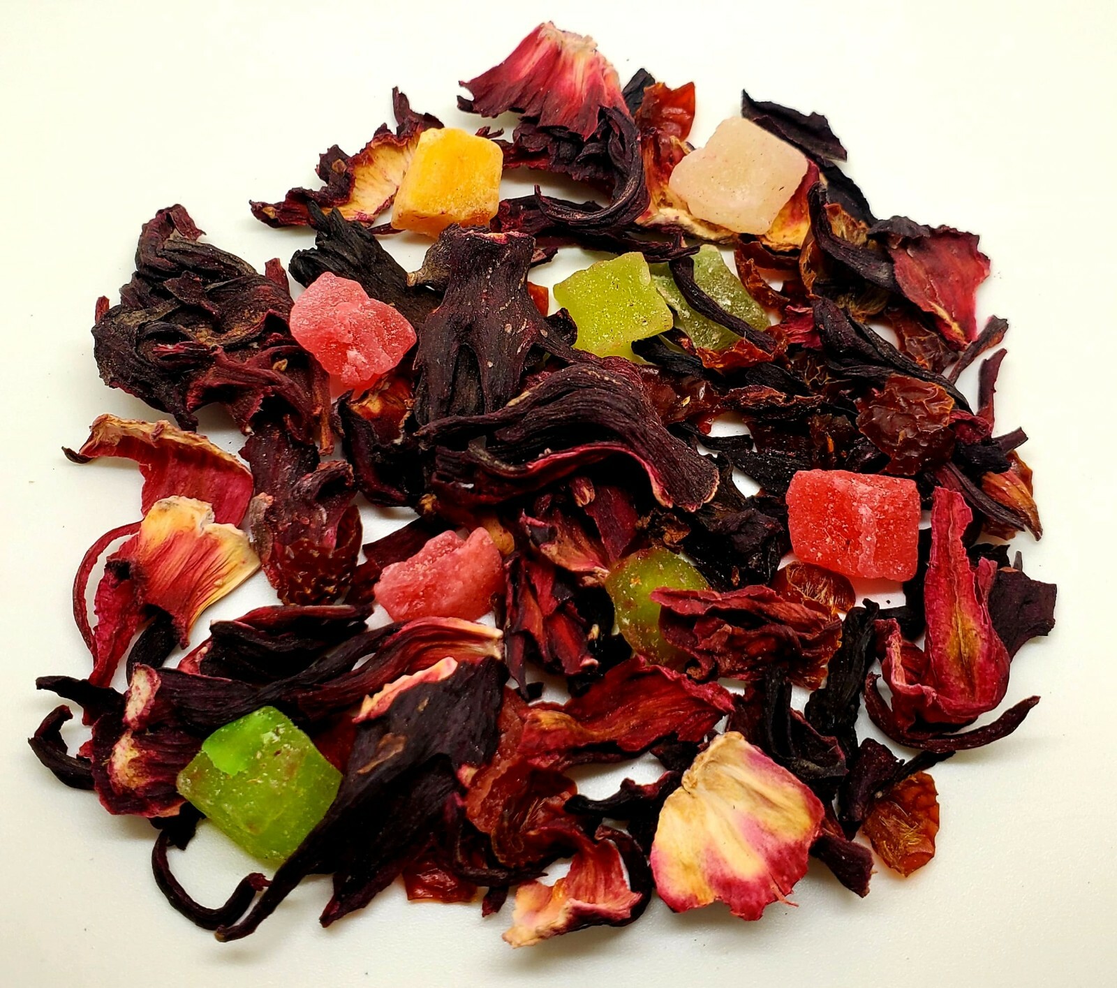 Tasty Hibiscus Fruit Tea, Rosehip, Dried Fruits (Free Wooden Spoon & 5 Tea Bags)