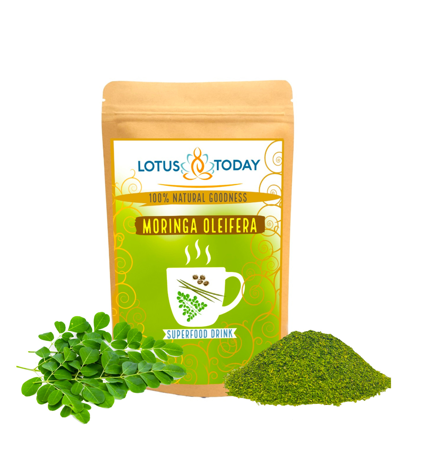 Pure Moringa leaves – Cut leaves for salads, smoothies and herbal tea – 300grams