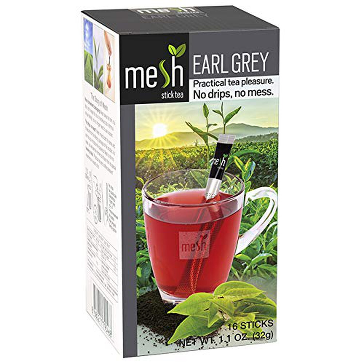 Mesh Earl Grey Stick Tea | 192 Sticks (12 Pack of 16) | Premium Instant Tea |…