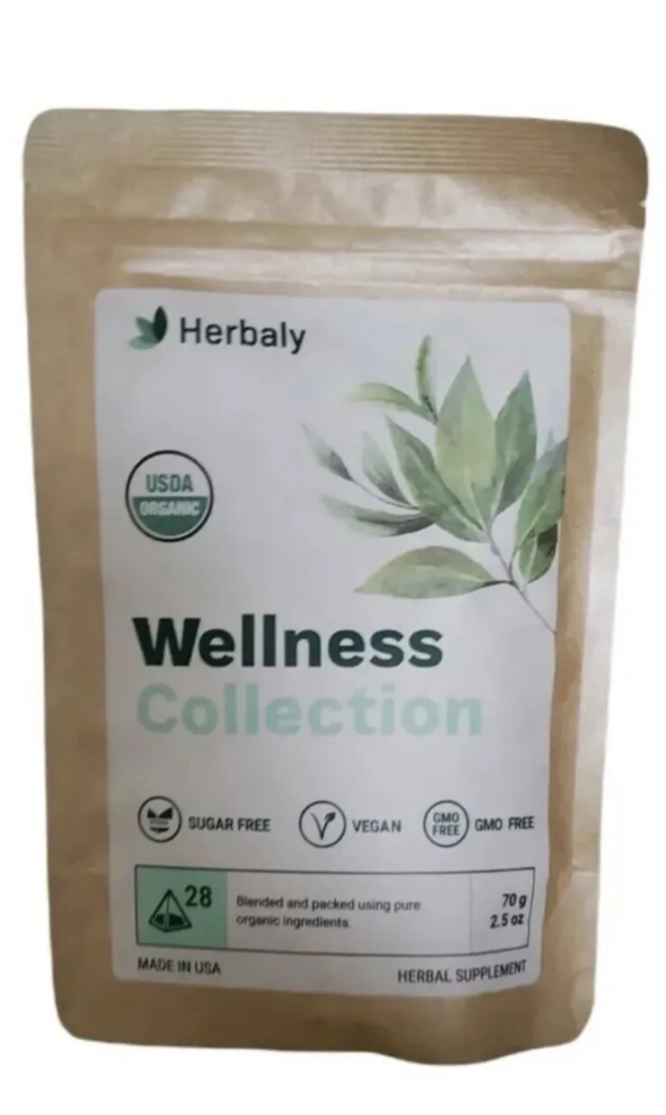 Herbaly Wellness Collection Tea – Vegan Gluten free,70 g, 28 Count Bag ( 1 Pack)
