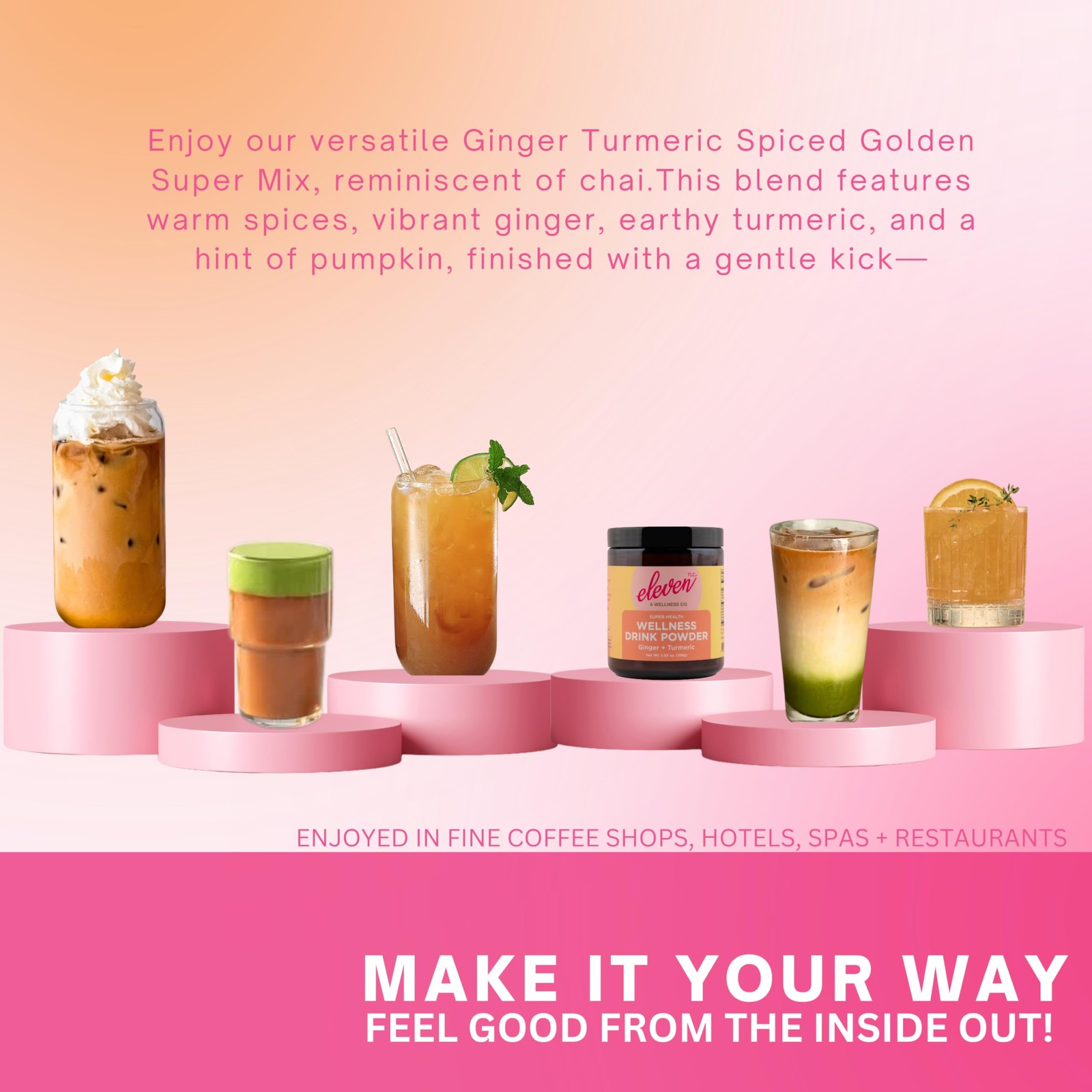 Eleven TLC Organic Ginger Turmeric Spiced Golden Superfood Instant Latte & Dr…