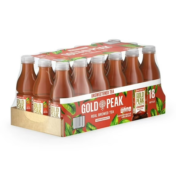 Gold Peak Unsweetened Tea 16.9 Fluid Ounce (Pack of 18)