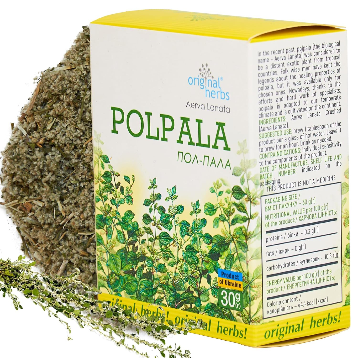 POLPALA TEA, (AERVA LANATA) – 100% Pure & Natural, Wild-Crafted, Loose Leaf Moun