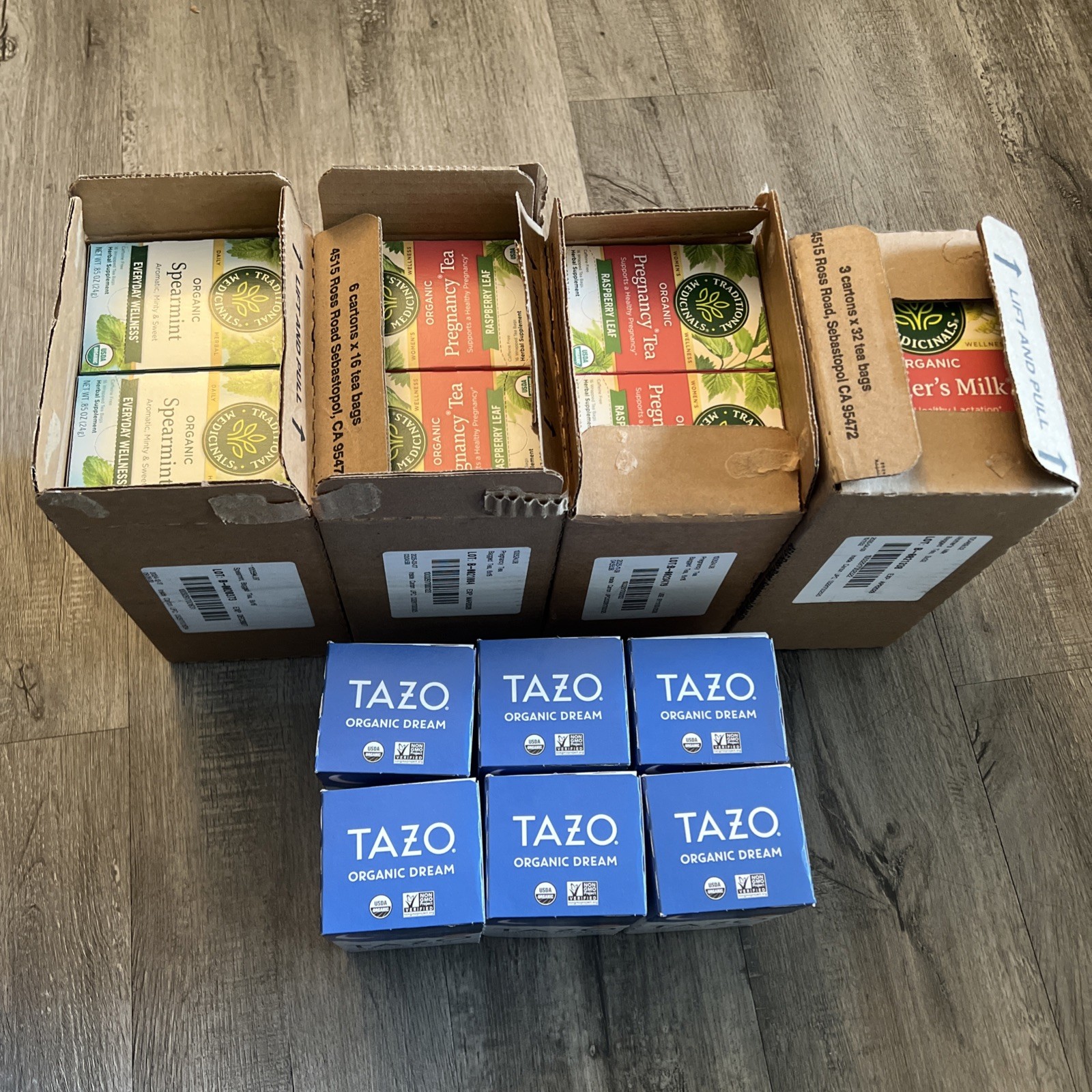 Tazo & Traditional Medicinals Org Spearmint, Pregnancy Tea, Mothers Milk, Dream