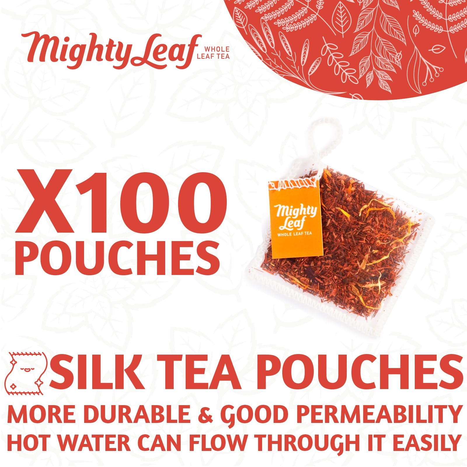 Organic African Nectar Tea Bags – 100 Count Herbal Rooibos Infusion