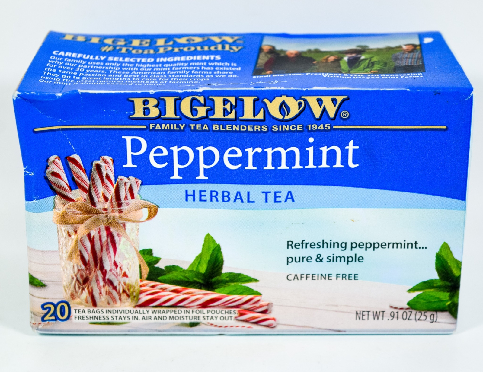 40 Tea Bag Pouch by Bigelow PEPPERMINT Herbal Tea Non GMO 1.82oz Kosher 03/2027
