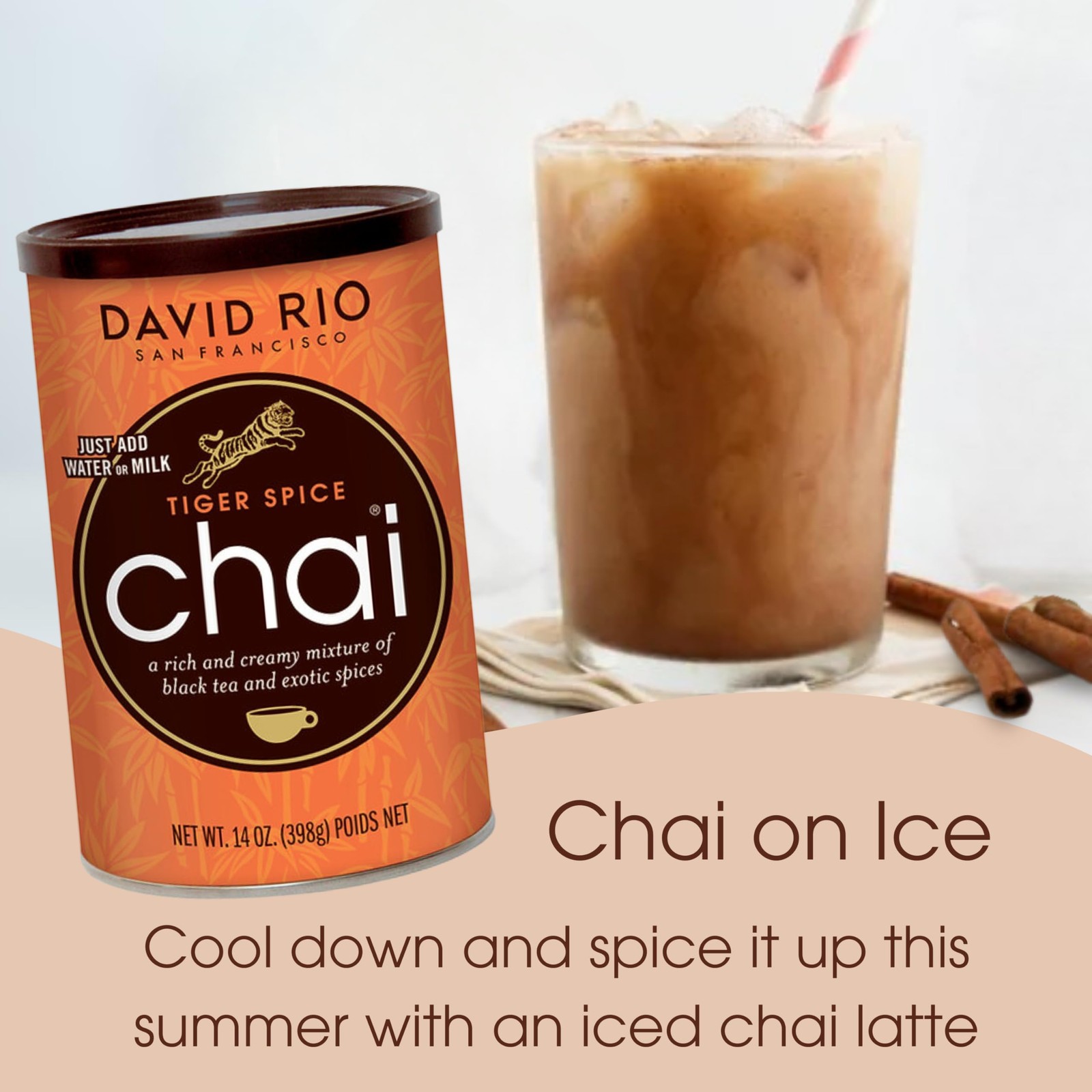 Chai Tea Latte Mix, 14 Oz, Organic, Dairy Free, Just Add Water or Milk