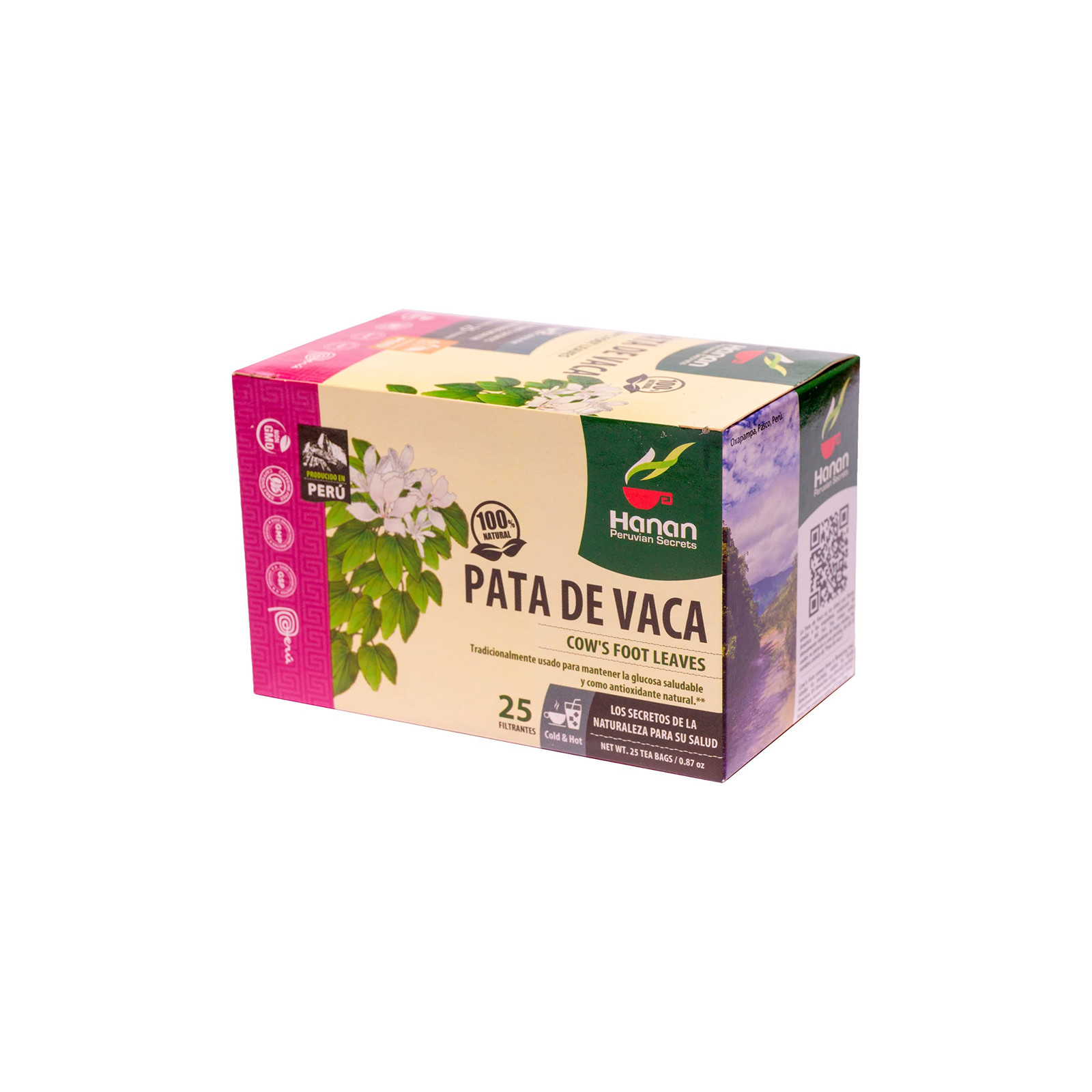 Pata De Vaca Bauhinia Tea 25 Count Caffeine Free Herbal Tea Individual Bags