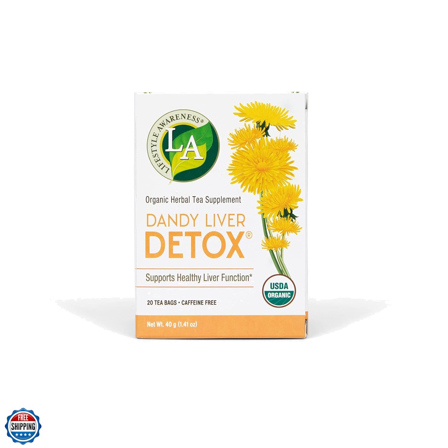Teas, Caffeine Free Dandy Liver Detox Tea, 20 Count