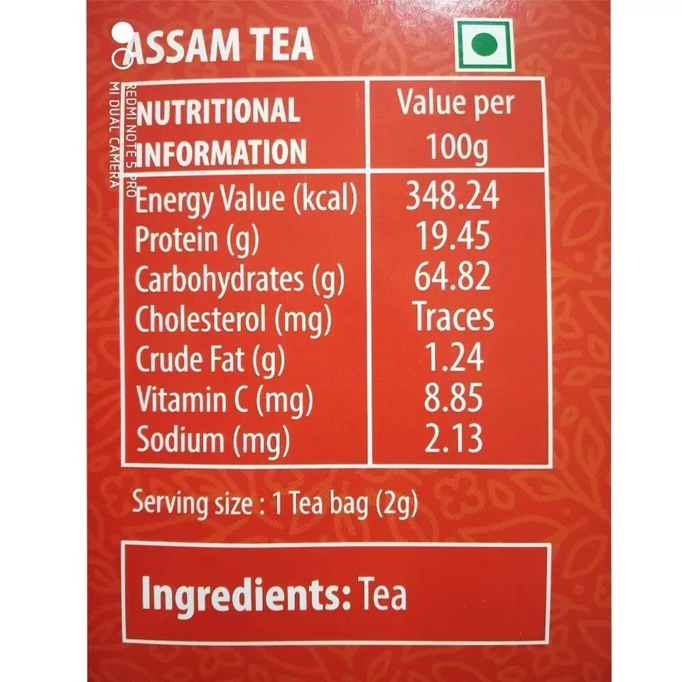 Granules n Beans Natural Assam Tea Bags – 100 Tea Bags Free Shipping World Wide