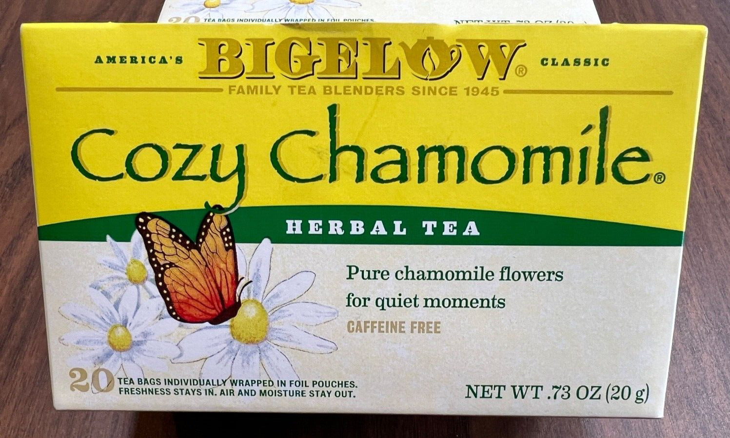 2 Boxes Bigelow Cozy Chamomile Flavor Herbal Tea 40 Pouches Exp Read Description