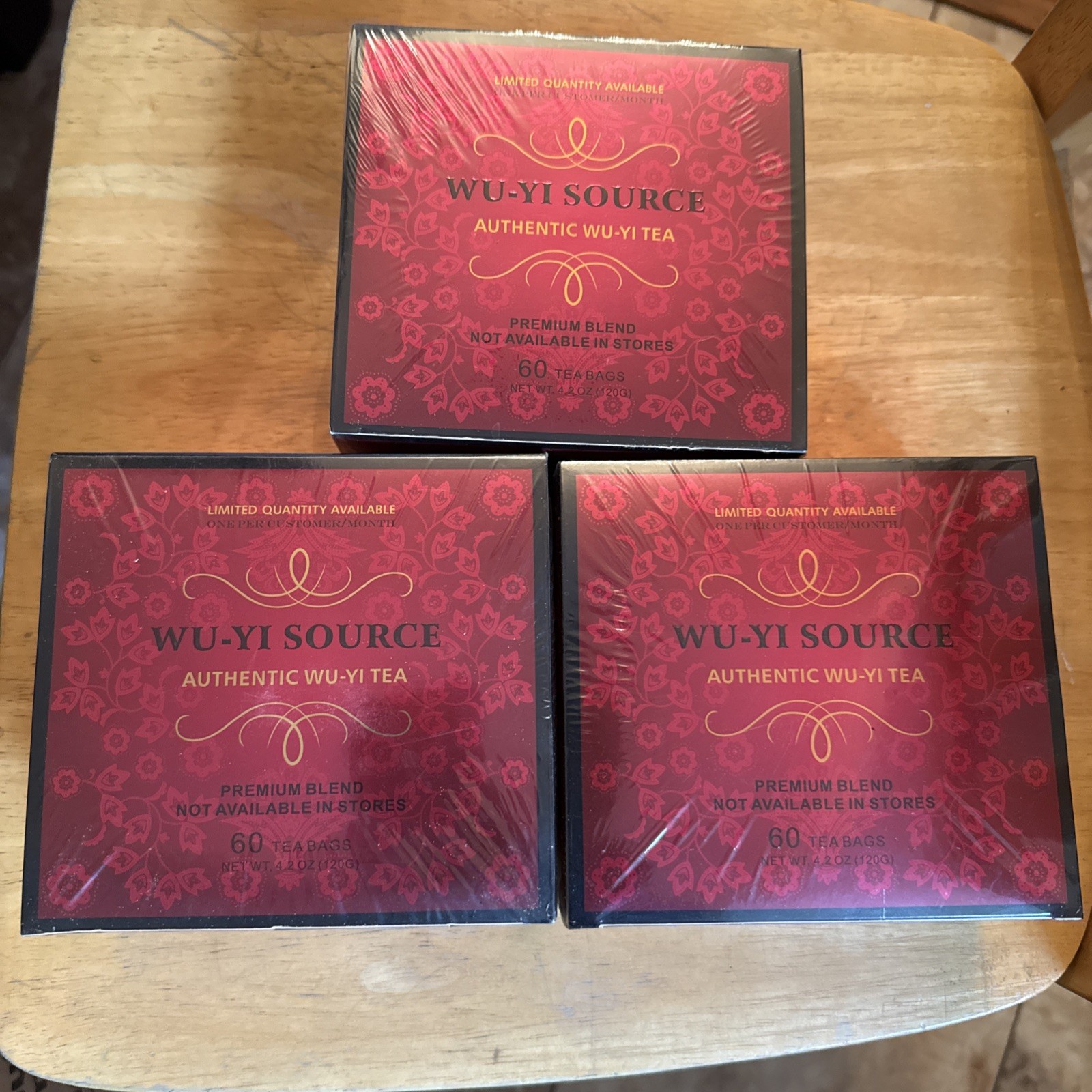 Authentic Wu Yi Source Oolong Tea 60 Premium Tea Bags Lot of 3