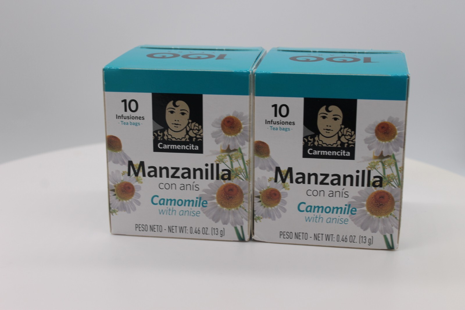 2 Carmencita Camomile Tea. Manzanilla (10 bags/each box ) 13g (0.46oz).