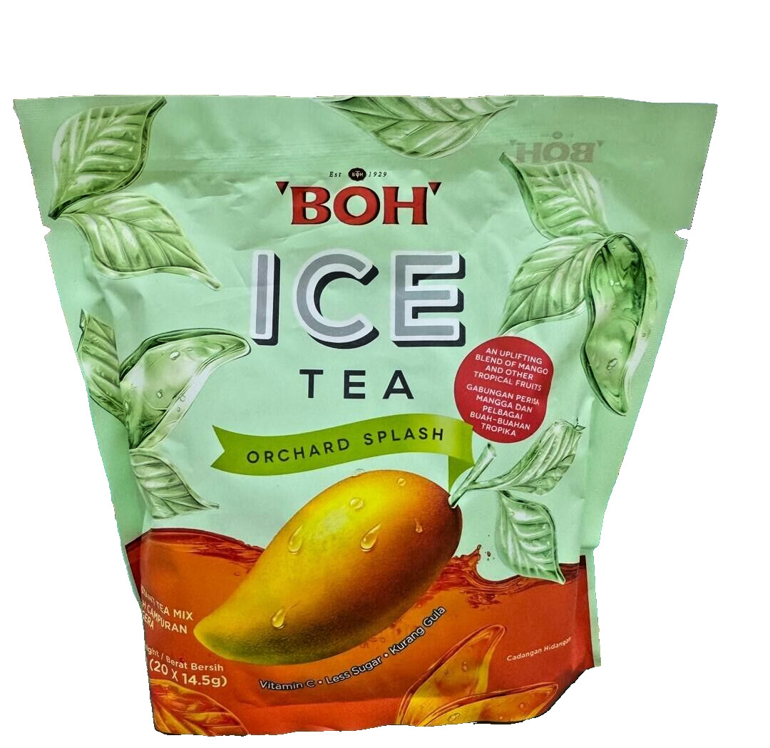Boh Ice Tea Instant Mix Orchard Splash Vit C L/Sugar 20s x 14.5g – 1 Pack