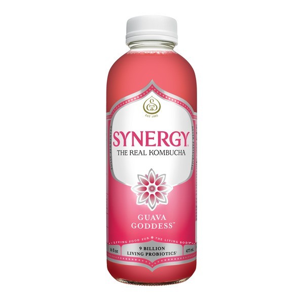 Synergy The Real Kombucha Guava Goddess 16oz 6 Pack Fermented Tea Drink