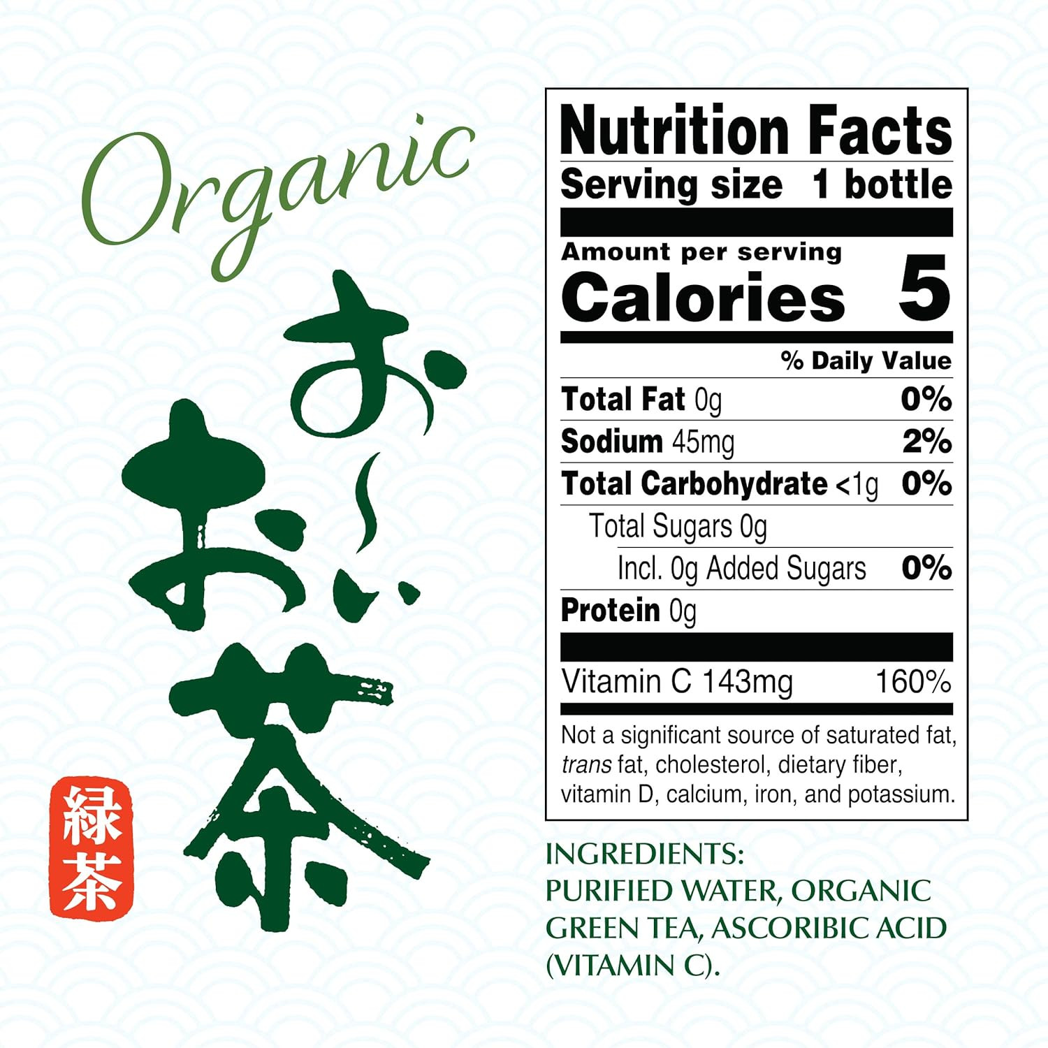 Organic Oi Ocha Unsweetened Green Tea, 16.9 Ounce (Pack of 12), Zero Calories