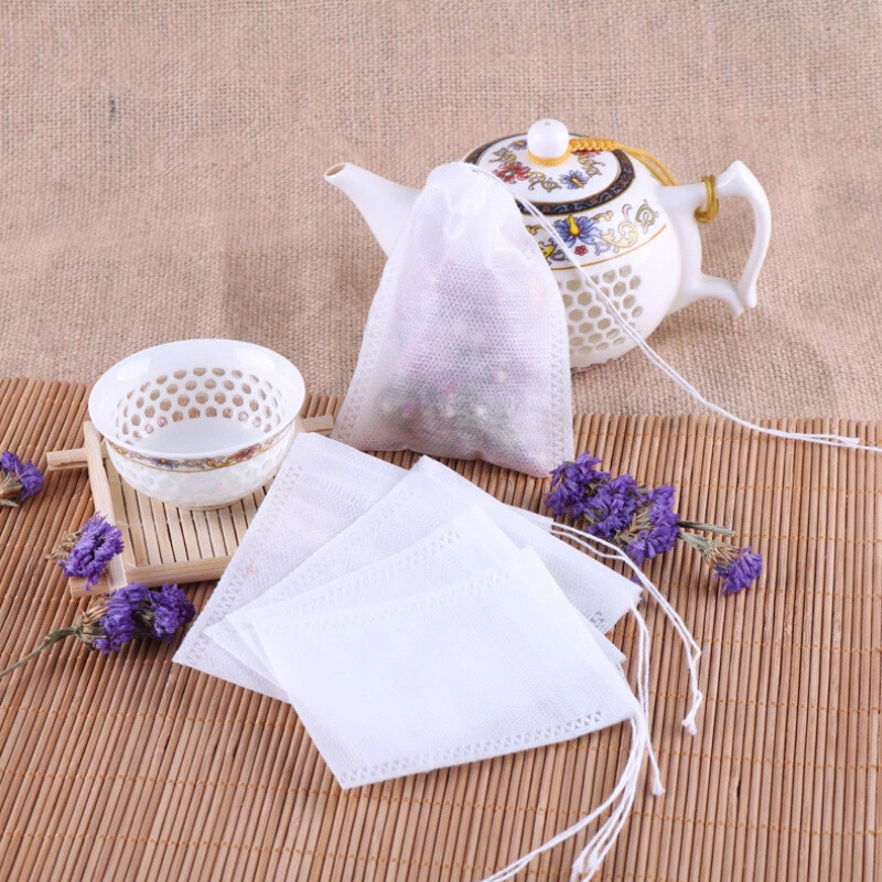 500Pcs Non-Woven Teabag String Heat Seal Filter Empty Herb Loose Tea Bag 5.5*7cm