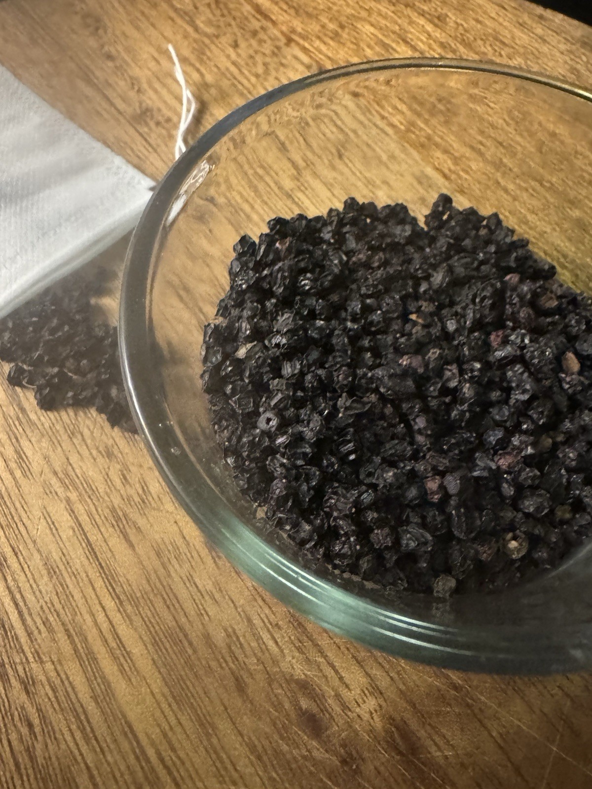 Elderberry herbal supplement in a tea bag