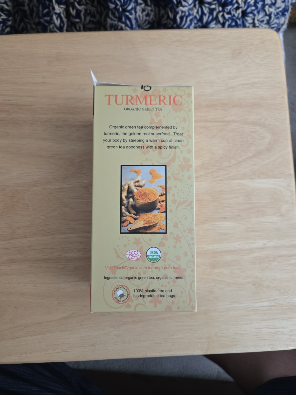 Touch Organic TURMERIC GREEN Tea Bags, 40 Bags, 2.5 oz