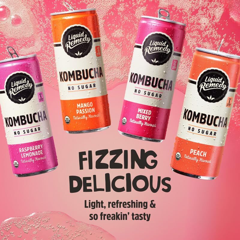 Liquid Remedy Kombucha Sugar Free Organic Drink Low Calorie Probiotic Like Te…