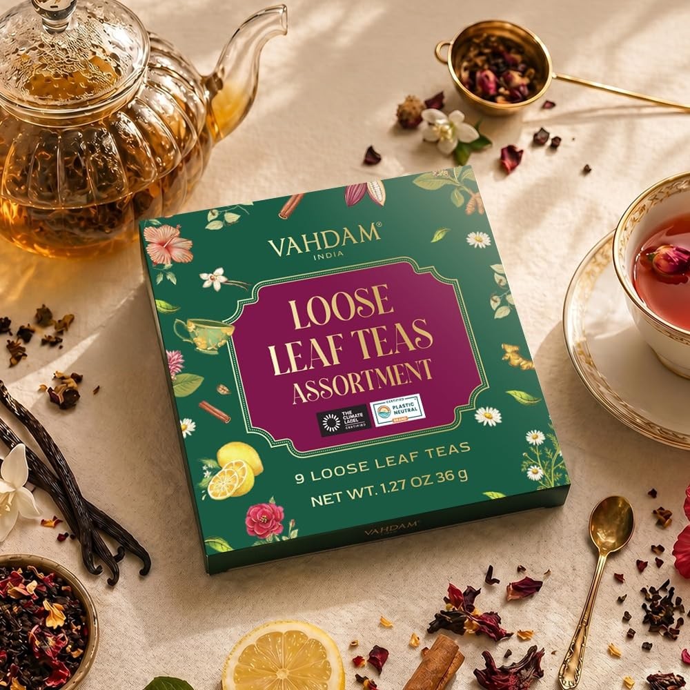 VAHDAM Exotic Loose Leaf Tea Sampler (18+ cups)