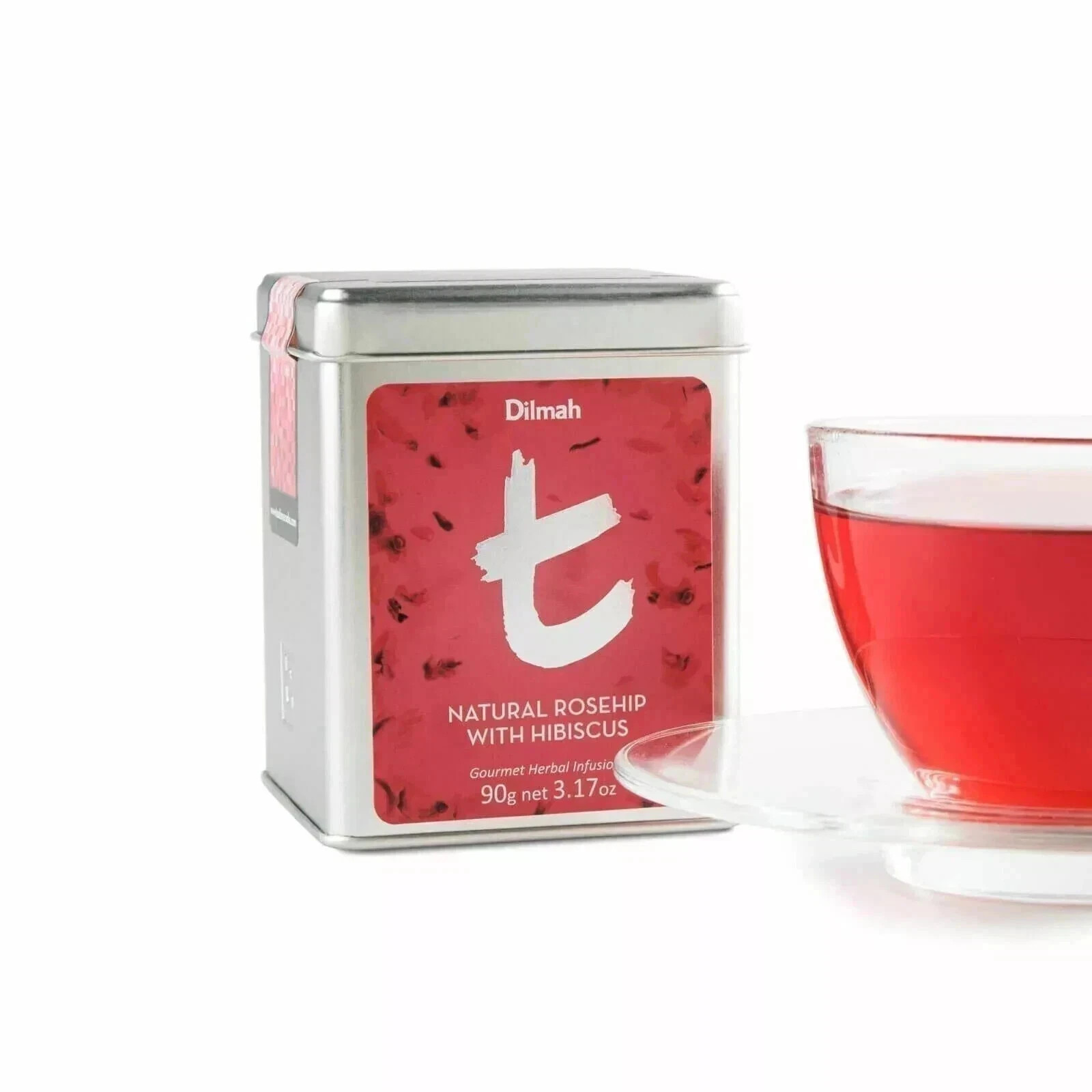 Dilmah Natural Rosehip with Hibiscus Tea – Loose Leaf Ceylon Tea 90g Tin Caddi