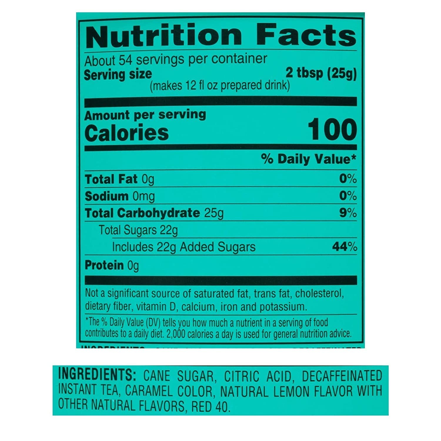 Powdered Drink Mix Cannisters, Decaffeinated Iced Tea 3 Pack, 20 Quarts, Fami…