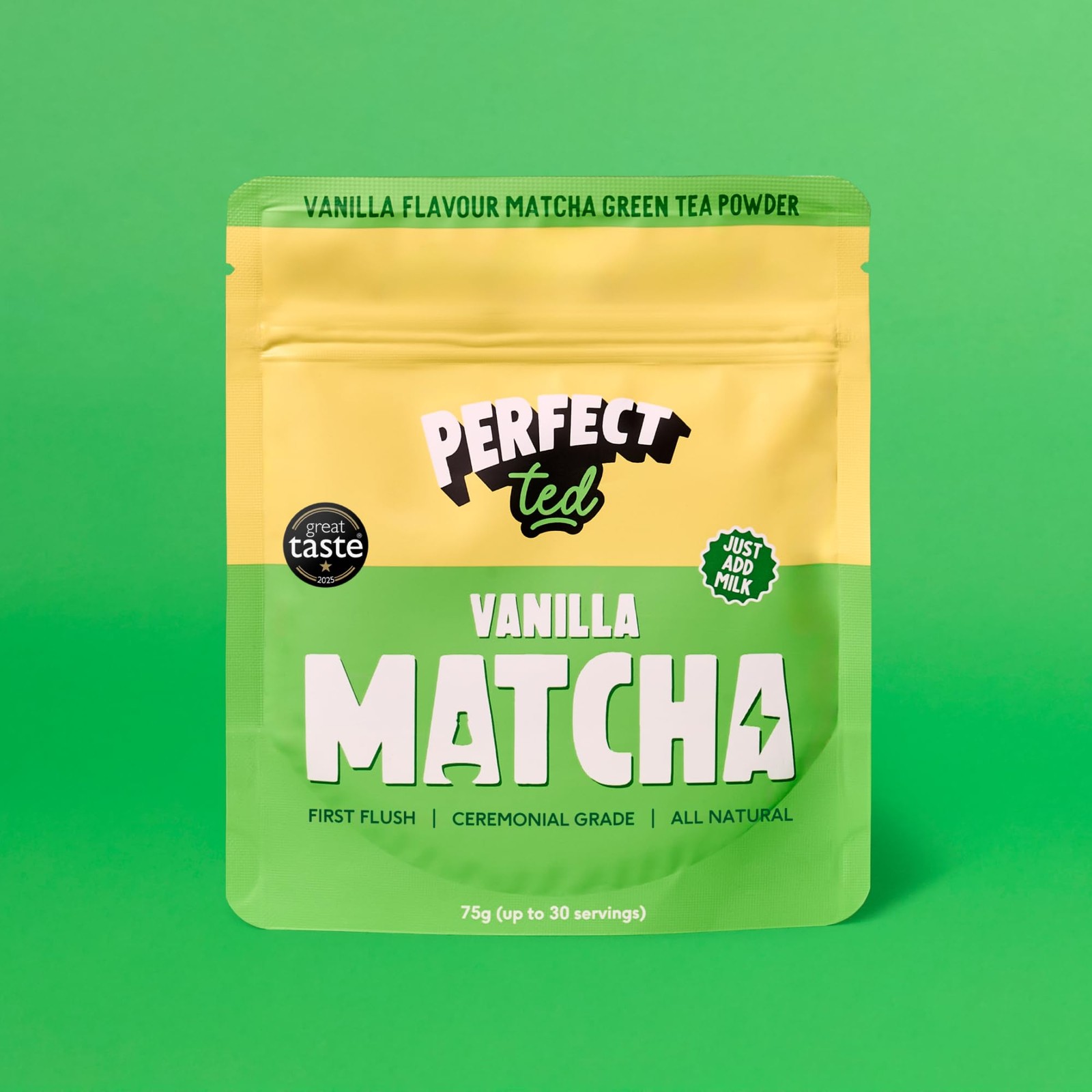 Perfect Ted Matcha Powder | Vanilla Bean Flavor 75g |