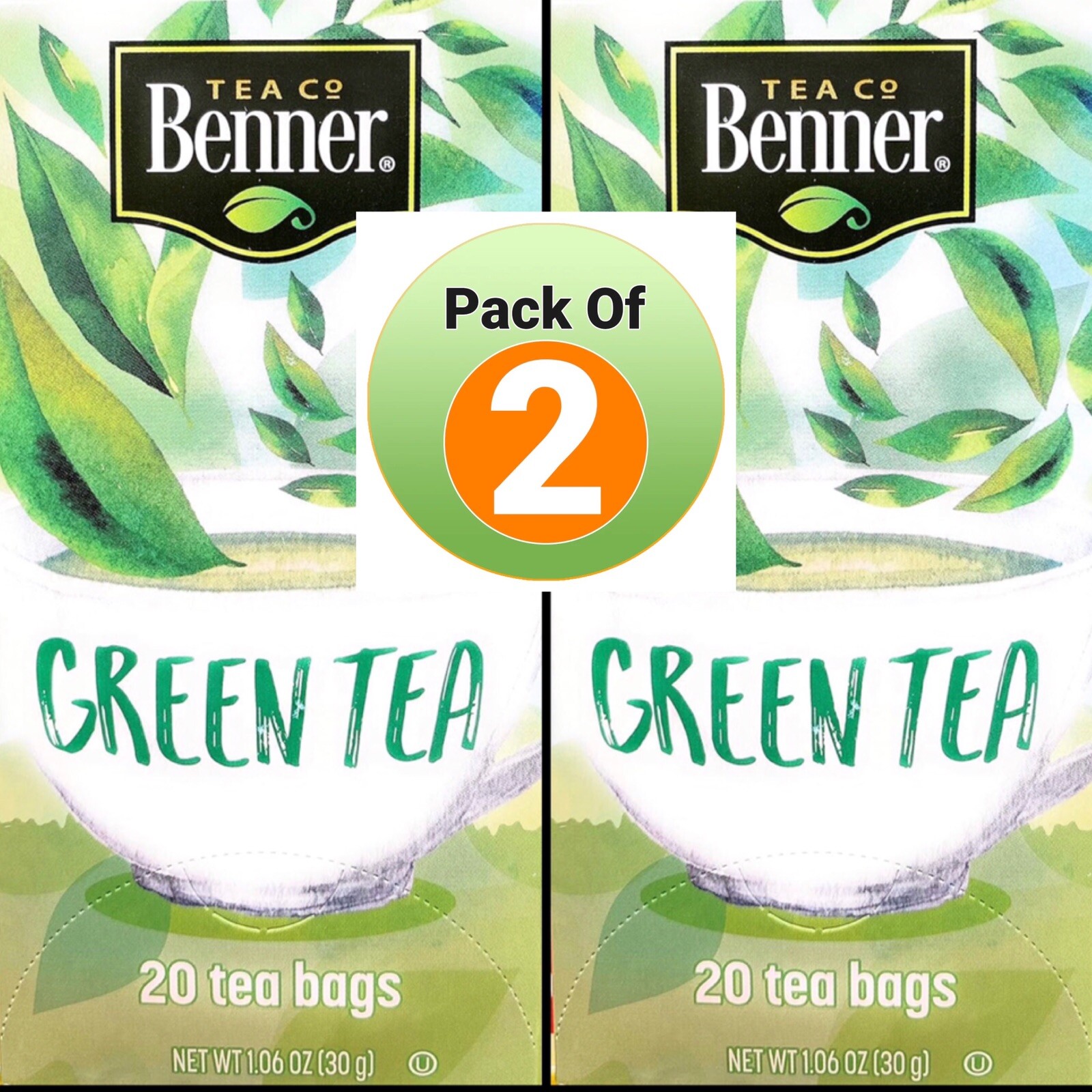 GREEN TEA Benner Total 40 Tea Bags HOT & COLD ALDI Twice As Nice Guarantee 2 BOX