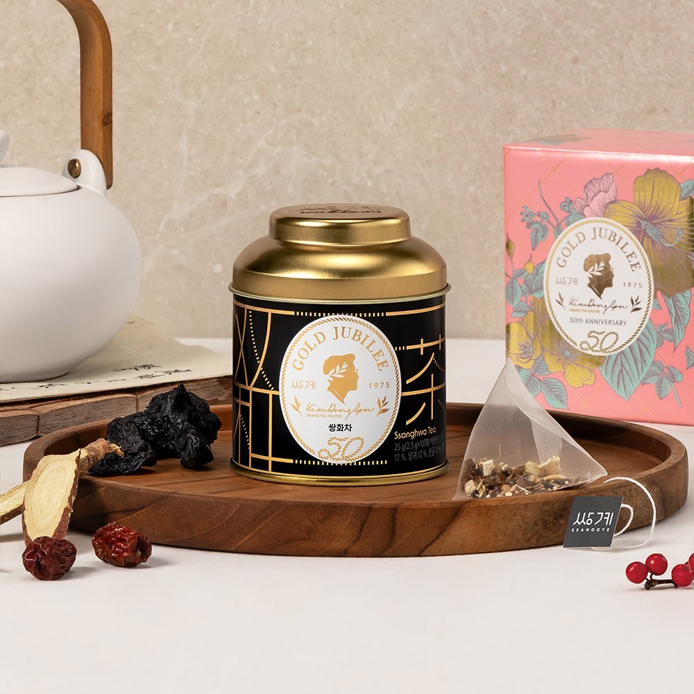 Korean Ssanghwa Tea 10 Pyramid Bags | Caffeine Free | Ssanggye Gold Jubilee