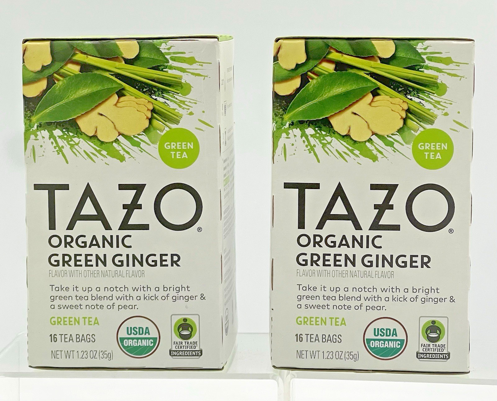 TAZO Organic Green Tea, Green Ginger, Caffeinated Tea, 32 Total Bags BB05/2027