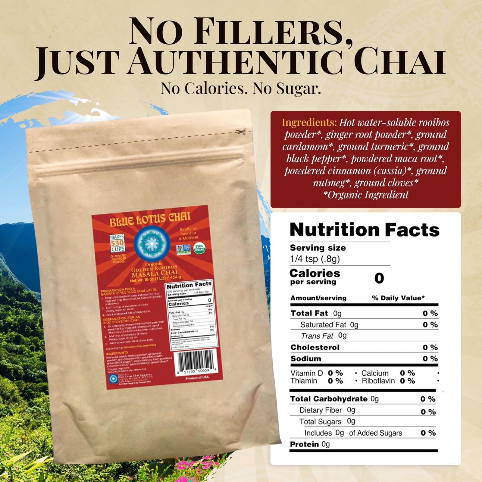 Golden Rooibos Masala Chai Makes 530 Cups 1 Pound Bulk Bag Masala Spiced C…
