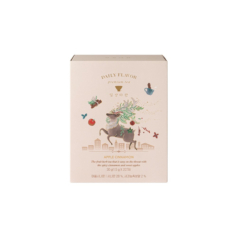 Ssanggye Daily Tea Apple Cinnamon Tea Bags 20 Count | Korean Fruit Herb Tea |