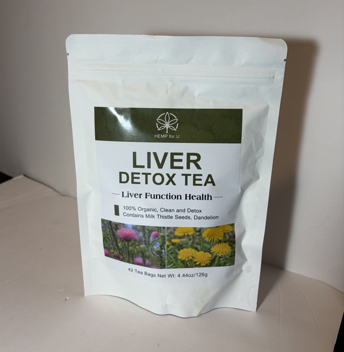 HEMP for U Liver Detox Tea Organic Herbal Tea Bags 42 Ct 126 g