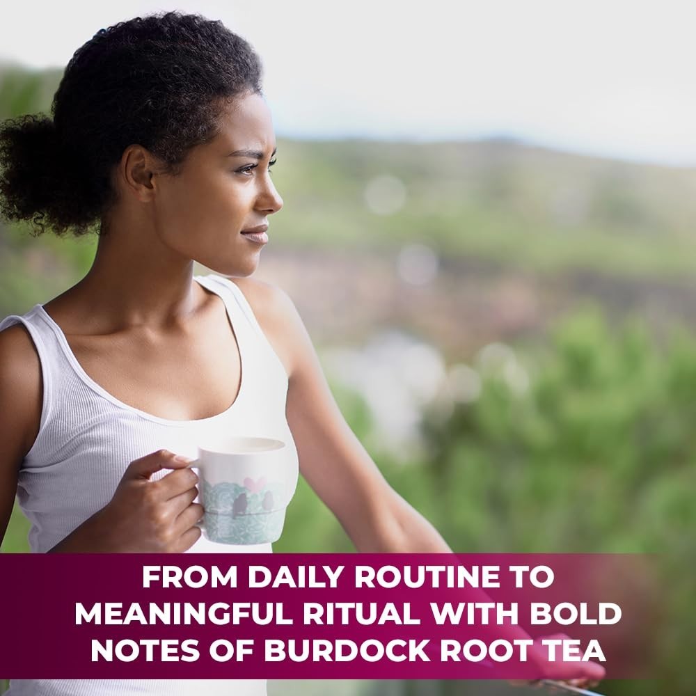 High-Quality Burdock Root Herbal Tea – 50 Bags of Decaffeinated Wellness