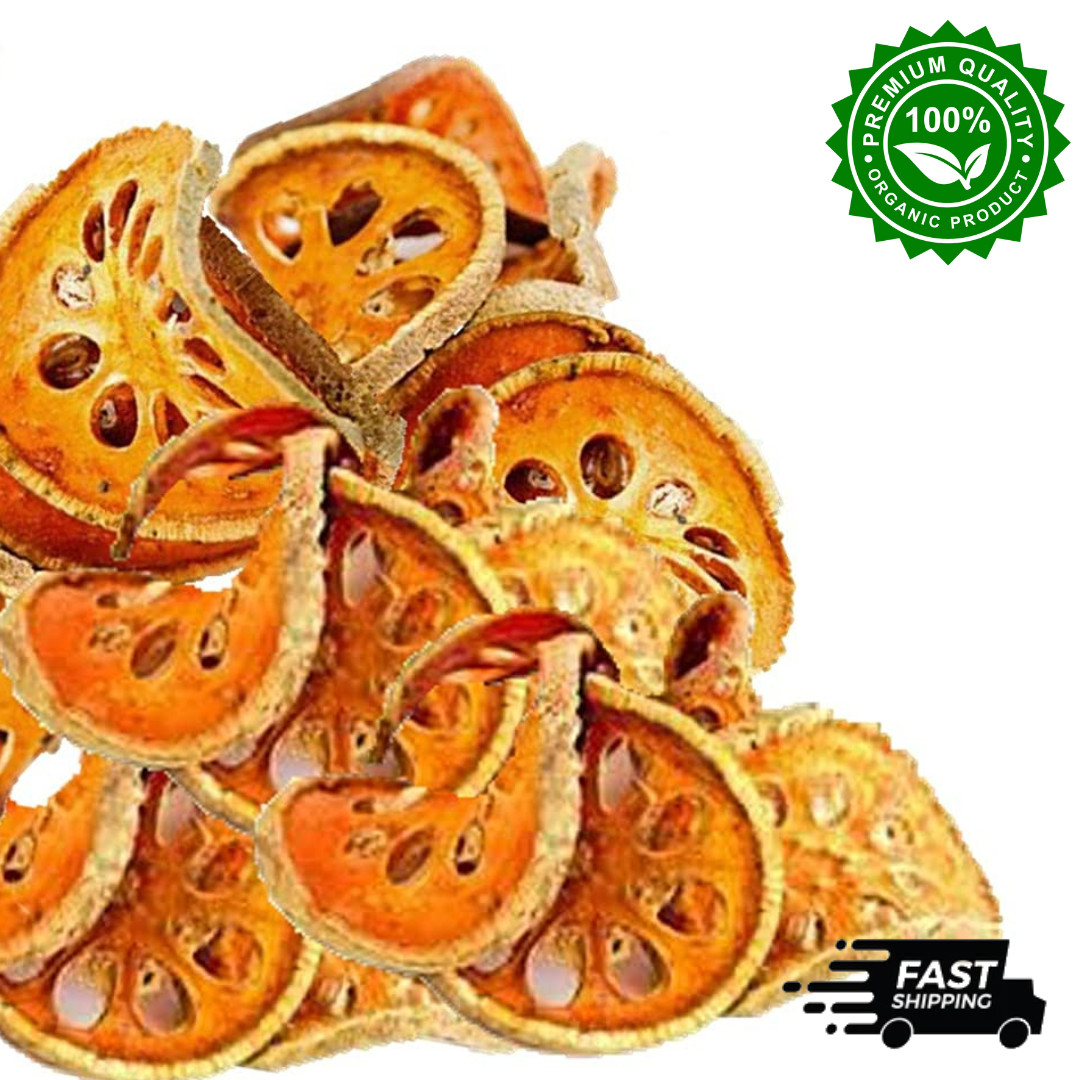 Dried Bael Fruit Slices | 100% Organic Aegle Marmelos Herbal Drink Ayurveda Tea