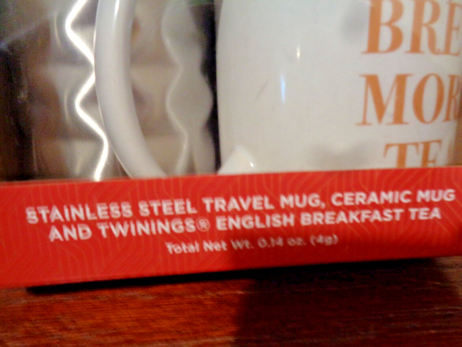 Twinings Tea Time Anytime Travel Set Stainless Steel Tumbler Ceramic Mug Tea