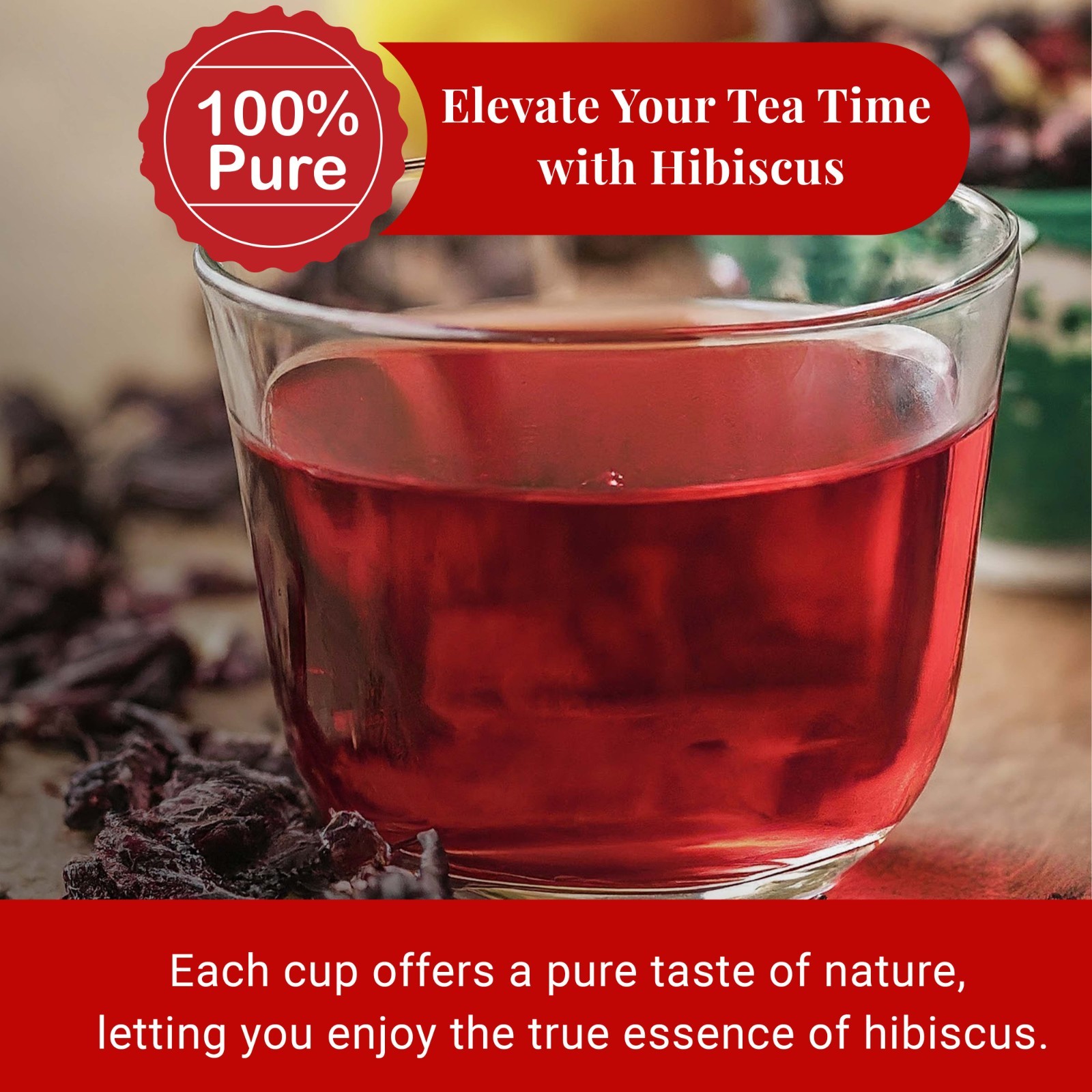 5.2 Oz 100% Premium Dried Hibiscus Flowers For Hibiscus Tea, Jaimaica Tea