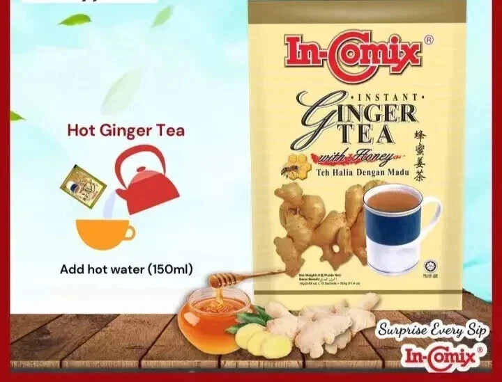 IN-COMIX INSTANT GINGER TEA WITH HONEY 18’s x 15g