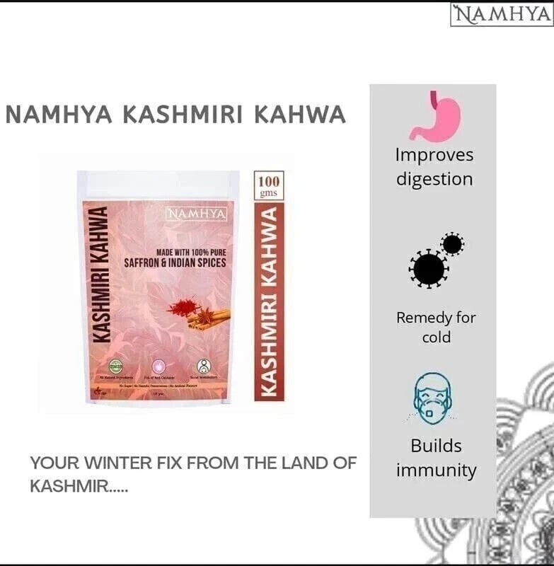 NAMHYA Kashmiri Kahwa Tea 100G Free Shipping World Wide