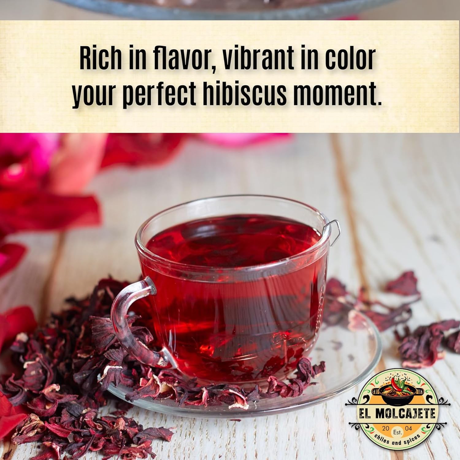 Hibiscus Flowers 4oz – All-Natural & Triple Cleaned for Vibrant Flavor. Whole