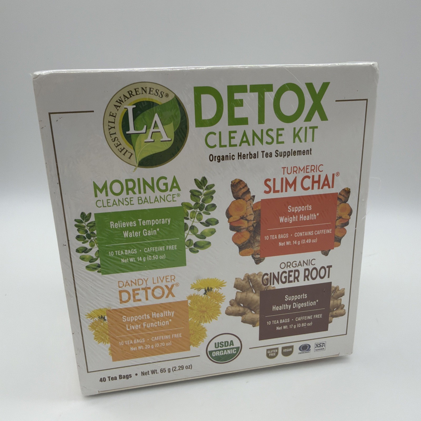 Lifestyle Awareness Detox Cleanse Kit Organic Tea 40 Bags Healthy Lifestyle Tea