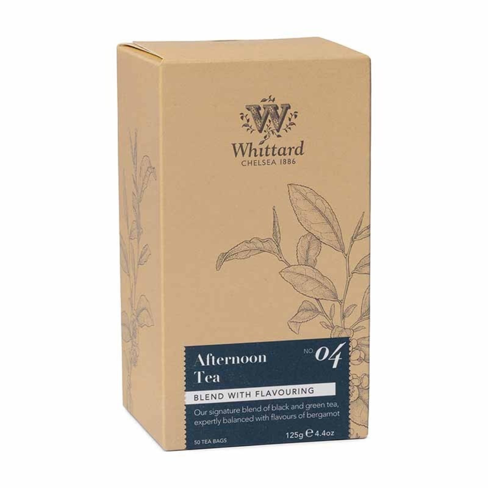 Afternoon Tea Flavoured Black Tea Bags 50 Count with Bergamot Oolong Jasmine